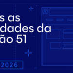 Imagem com fundo azul-escuro convidando os visitantes a conhecer as novidades do Logos de junho de 2026.